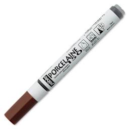 Pebeo Porcelaine 150 Paint Marker - Earth Brown, Fine Point with cap on