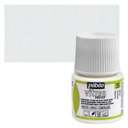 Pebeo Vitrea 160 Glass Paint - Cloud White, Frosted, 45 ml bottle and swatch