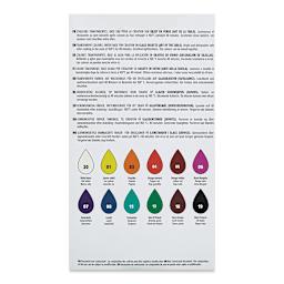 Pebeo Vitrea 160 Exploration Set, Set of 12, 20 ml bottles, Back Of Package