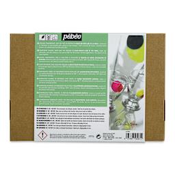 Pebeo Vitrea 160 Glass Paints - Set of 10 Colors, 45 ml bottles, Back Of Package