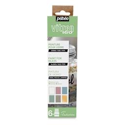 Pebeo Vitrea Paint - Front of package of Pastel Initiation Set of 6 