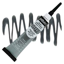 Pebeo Vitrea 160 Outliner - Pewter, Outliner, 20 ml tube and swatch