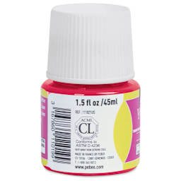 Pebeo Vitrea 160 Glass Paint - Vivid Pink, Glossy, 45 ml bottle (side)