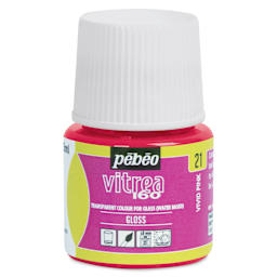 Pebeo Vitrea 160 Glass Paint - Vivid Pink, Glossy, 45 ml bottle