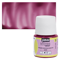 Pebeo Vitrea 160 Glass Paint - Light Pink, Glossy, 45 ml bottle (swatch and bottle)
