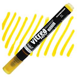 Pebeo Vitrea 160 Paint Marker - Lemon, Frosted marker and swatch