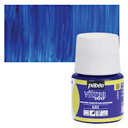 Pebeo Vitrea 160 Glass Paint - Lazuli, Glossy, 45 ml bottle and swatch