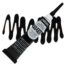 Pebeo Vitrea 160 Outliner - Ink Black, Outliner, 20 ml tube and swatch