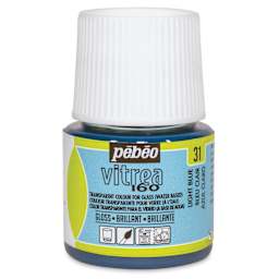 Pebeo Vitrea 160 Glass Paint - Light Blue, Glossy, 45 ml bottle