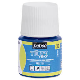 Pebeo Vitrea 160 Glass Paint - Azure, Frosted, 45 ml bottle