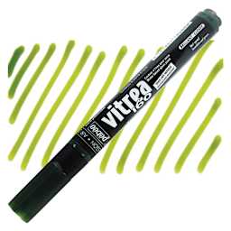 Pebeo Vitrea 160 Paint Marker - Sandalwood Green, Glossy marker and swatch