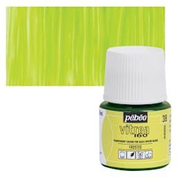 Pebeo Vitrea 160 Glass Paint - Aniseed Green, Frosted, 45 ml bottle and swatch