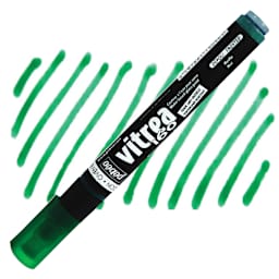 Pebeo Vitrea 160 Paint Marker - Mint, Frosted marker and swatch