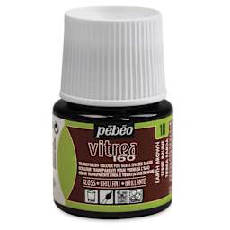 Pebeo Vitrea 160 Glass Paint - Earth Brown, Glossy, 45 ml bottle
