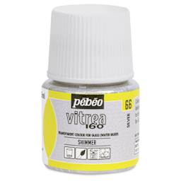 Pebeo Vitrea 160 Glass Paint - Silver, Shimmer, 45 ml bottle
