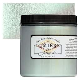 Jacquard Lumiere Acrylic - Mercury, 8 oz Jar and swatch