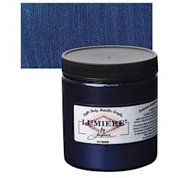 Jacquard Lumiere Acrylic - Indigo, 8 oz Jar and swatch