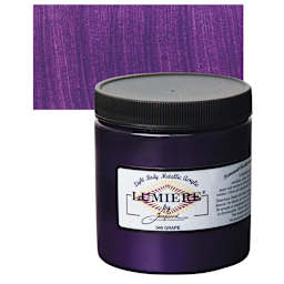 Jacquard Lumiere Acrylic - Grape, 8 oz Jar and swatch