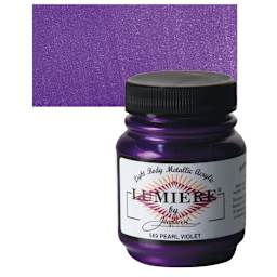 Jacquard Lumiere Acrylic - Pearlescent Violet, 2.25 oz Jar and swatch