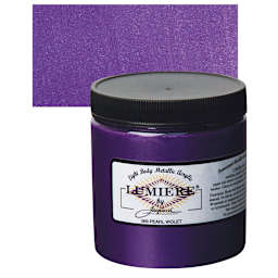 Jacquard Lumiere Acrylic - Pearlescent Violet, 8 oz Jar and swatch