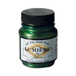 Jacquard Lumiere Acrylic - Metallic Olive Green, 2.25 oz Jar