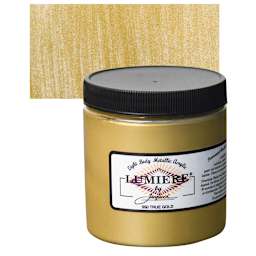 Jacquard Lumiere Acrylic - True Gold, 8 oz Jar and swatch