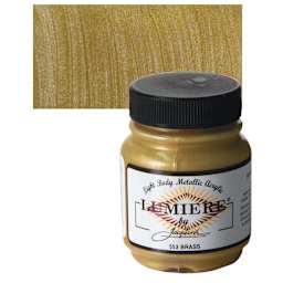 Jacquard Lumiere Acrylic - 2.25 oz, Metallic Brass and swatch