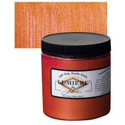 Jacquard Lumiere Acrylic - Halo Pink Gold, 8 oz Jar and swatch