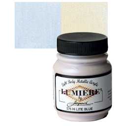 Jacquard Lumiere Acrylic - Hi-Lite Blue, 2.25 oz Jar and swatch