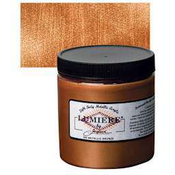 Jacquard Lumiere Acrylic - Metallic Bronze, 8 oz Jar and swatch