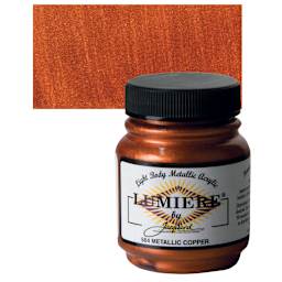 Jacquard Lumiere Acrylic - 2.25 oz, Metallic Copper and swatch