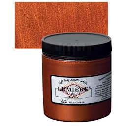 Jacquard Lumiere Acrylic - Metallic Copper, 8 oz Jar and swatch