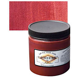 Jacquard Lumiere Acrylic - Metallic Russet, 8 oz Jar and swatch