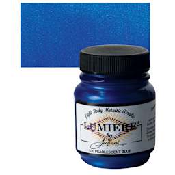Jacquard Lumiere Acrylic - Pearlescent Blue, 2.25 oz Jar and swatch