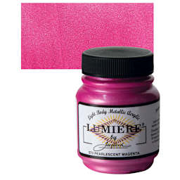 Jacquard Lumiere Acrylic - Pearlescent Magenta, 2.25 oz Jar and swatch