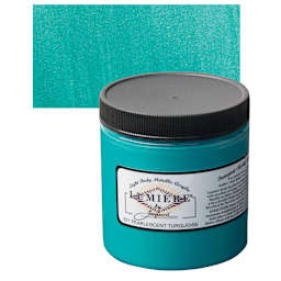Jacquard Lumiere Acrylic - Pearlescent Turquoise, 8 oz Jar and swatch
