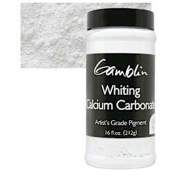 Gamblin Artist's Grade Pigment - Whiting, 16 oz jar and swatch