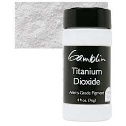 Gamblin Artist's Grade Pigment - Titanium White  Dioxide, 4 oz bottle and swatch