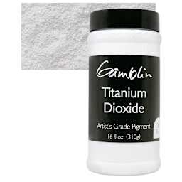 Gamblin Artist's Grade Pigment - Titanium White Dioxide, 16 oz jar and swatch