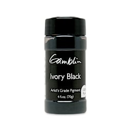 Gamblin Artist's Grade Pigment - Ivory Black, 4 oz bottle