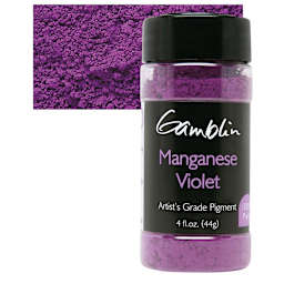Gamblin Artist's Grade Pigment - Manganese Violet, 4 oz bottle and swatch