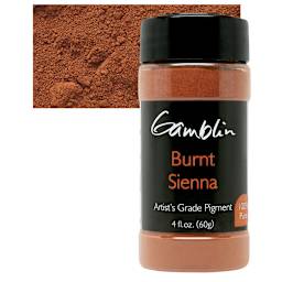 Gamblin Artist's Grade Pigment - Burnt Sienna, 4 oz bottle and swatch