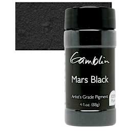 Gamblin Artist's Grade Pigment - Mars Black, 4 oz bottle and swatch