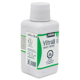 Pebeo Vitrail Paint - White, 250 ml bottle side view