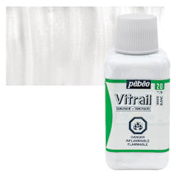 Pebeo Vitrail Paint - White, 250 ml bottle and swatch
