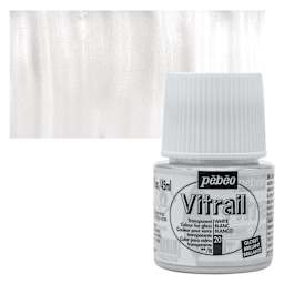 Pebeo Vitrail Paint - White, 45 ml bottle and swatch