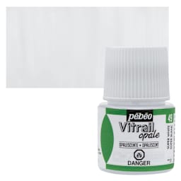 Pebeo Vitrail Paint - Opaque Super White, 45 ml bottle and swatch