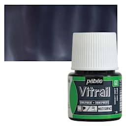 Pebeo Vitrail Paint - Smoky Grey, 45 ml bottle and swatch