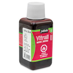 Pebeo Vitrail Paint - Crimson, 250 ml bottle side view