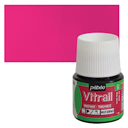 Pebeo Vitrail Paint - Vivid Pink, 45 ml bottle and swatch